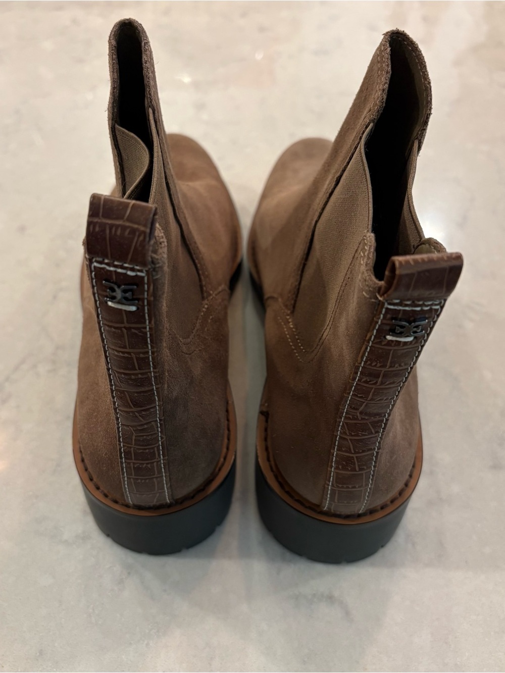 Sam Edelman Women’s Waterproof Jaclyn Lug Sole Chelsea Ankle Boots Taupe NWT - Picture 6 of 10